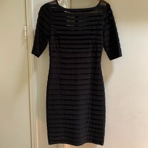 Adrianna Papell Little Black Illusion Dress 6